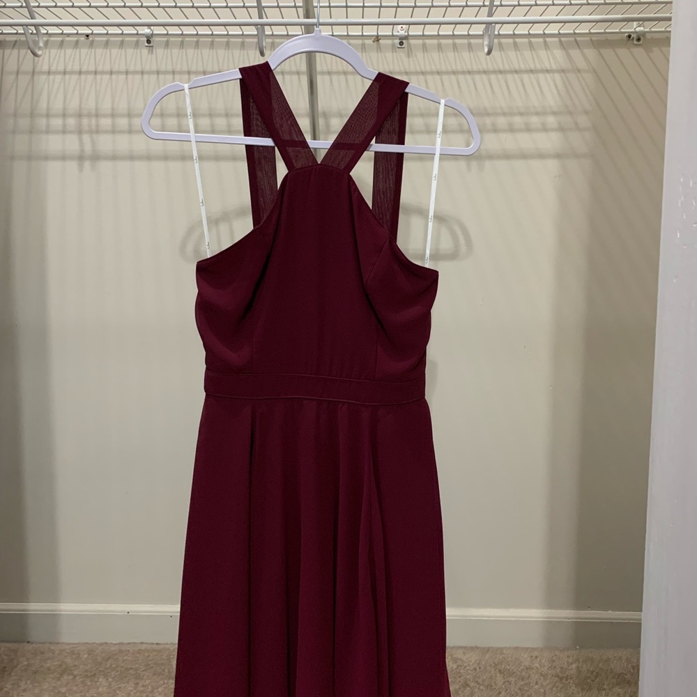 Lulu's Forevermore Burgundy Skater Dress